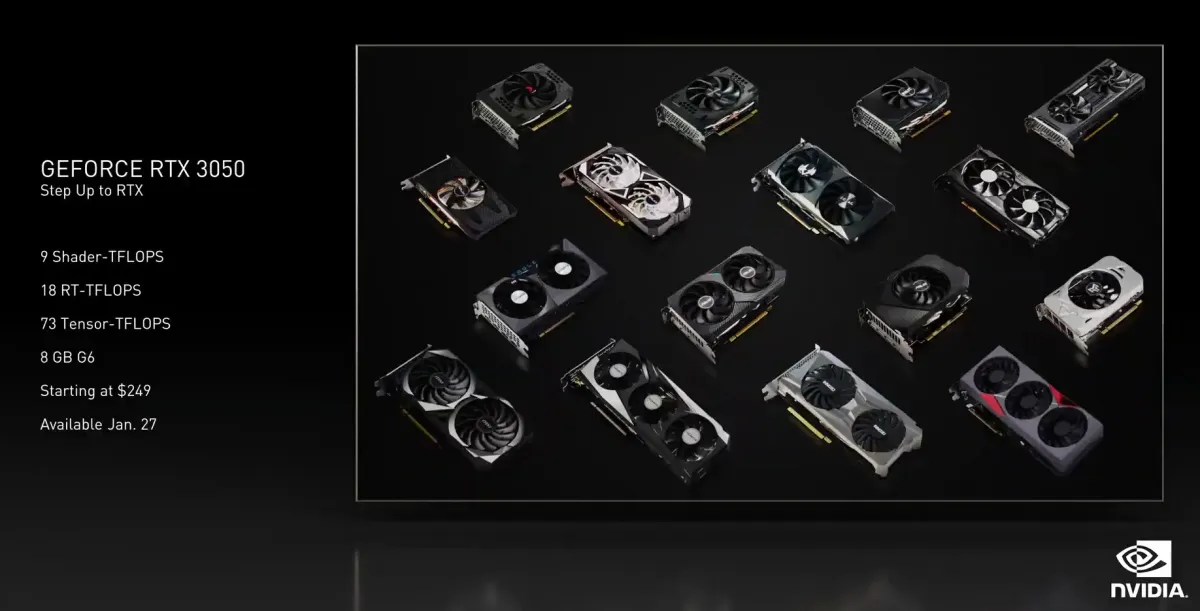 The first GeForce RTX 3050 graphics cards with 6GB of memory have been released